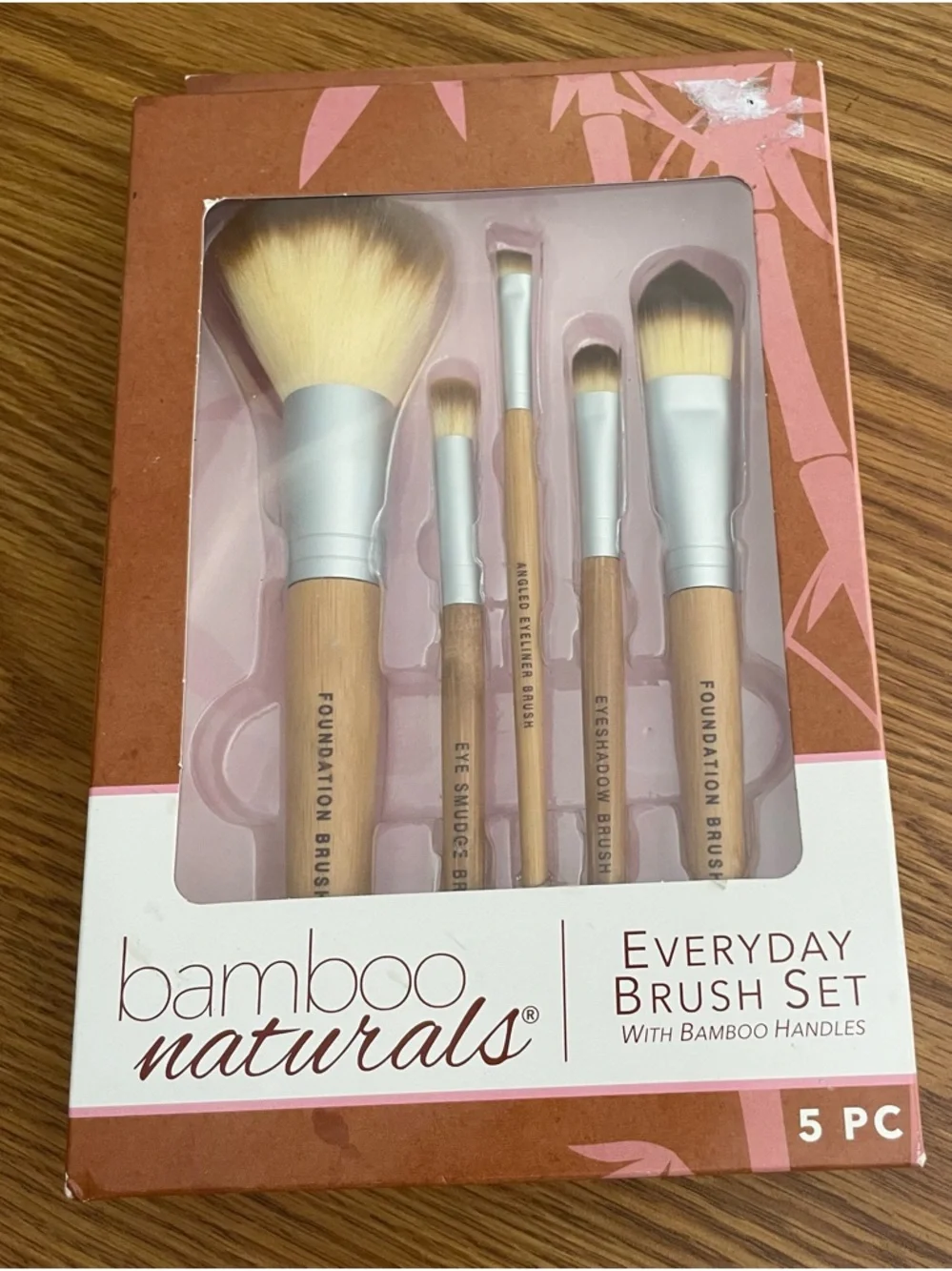 Everyday Brush Set - 5 Pc Pink & Natural